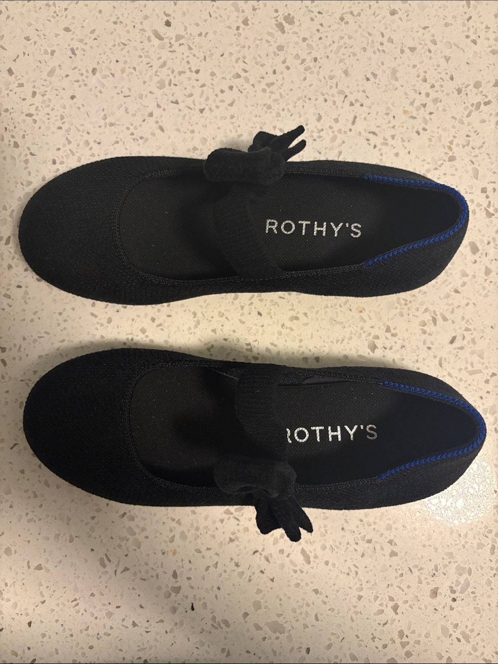 Rothy's Black Kids Mary Jane Flats with Bow Detail